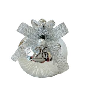 Ασημί ρόδι γούρι κεραμικό