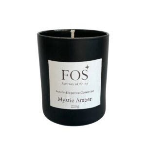 Κερί Σόγιας σε Μαύρο Γυάλινο Βάζο 220g – Mystic Amber