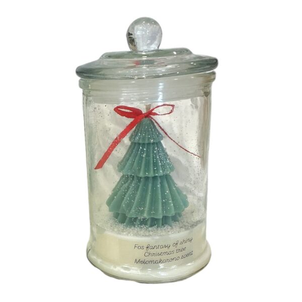 Χειροποίητο Κερί σε Βάζο με 3D Χριστουγεννιάτικο Δέντρο
