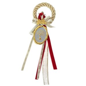 Γούρι 2026 με Δέντρο Ζωής & Κόκκινες – Χρυσές Κορδέλε