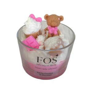 Χειροποίητο Κερί Sweet Candy – Ροζ | Vanilla Coconut & Chocolate