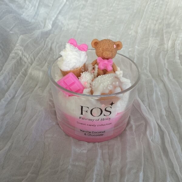 Χειροποίητο Κερί Sweet Candy – Ροζ | Vanilla Coconut & Chocolate