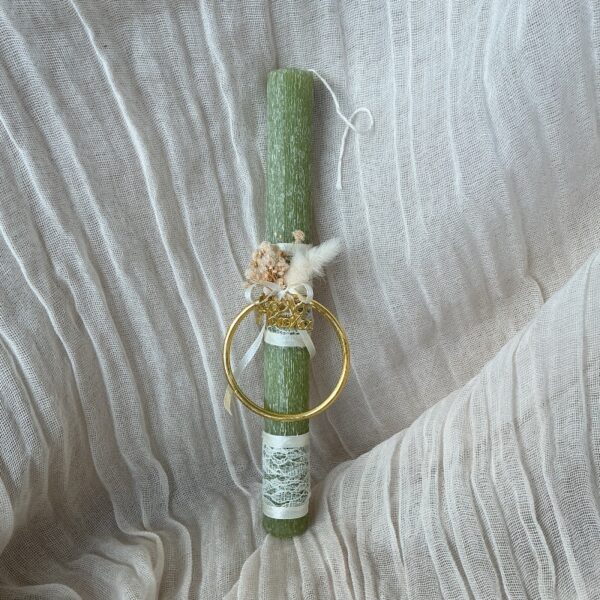 Λαμπάδα Πάσχα Rustic με Χρυσό Κρίκο & Ευχές Λαμπάδα Πάσχα Rustic με Χρυσό Κρίκο & Ευχές