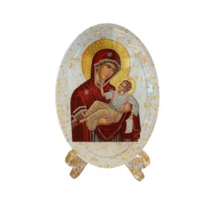 Χειροποίητη Εικόνα Παναγία η Μεγαλόχαρη από Υγρό Γυαλί